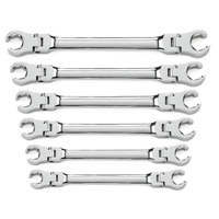 GearWrench 6 Piece Flex Head Flare Nut Non Ratcheting Metric Wrench Set 81911D