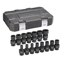 GearWrench 15 Piece 6 Point 3/8" Drive Standard Universal Impact Metric Socket Set 84918N