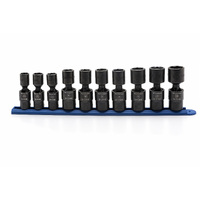 GearWrench 10 Piece 6 Point 1/2" Drive Standard X-Core Pinless Universal Impact Metric Socket Set 84979