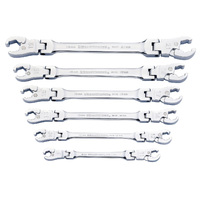 GearWrench 6 Piece Ratcheting Flex Head Flare Nut Metric Wrench Set 89101D