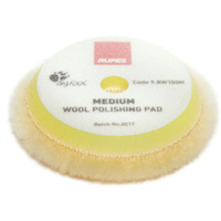 Rupes 80/100mm Big Foot Yellow Medium Wool Polishing Pad (2pk) 9.BW100M