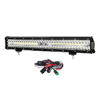LIGHTFOX 20inch LED Light Bar Tri Row Spot Flood Combo Offroad Work Driving 4WD Truck