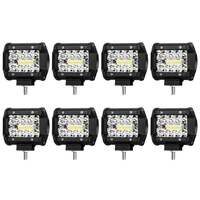 LIGHTFOX 8x 4inch LED Work Light Bar Spot Flood Work Fog Lamp Reverse Offroad 4WD