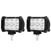 LIGHTFOX 2x 4inch CREE LED Work Light Flood Beam Dual Row Work Fog Lamp Offroad 4x4WD