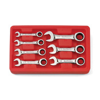 GearWrench 7 Piece Stubby Combination Ratcheting Wrench Set AF 9507D
