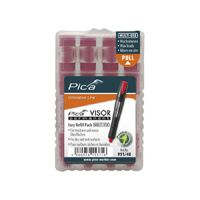 Pica Visor 991 Permanent Marker Refills - Red (4 Leads) 991/40