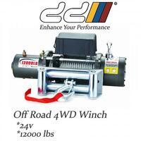 Dd 12000lb (24v) recovery electric winch wireless remote trailer 4wd suv jeep