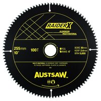 Austsaw 255mm 100T RaiderX Aluminium Multi Material Blade - 30mm Bore ABRX25530100