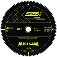 Austsaw 305mm 120T RaiderX Aluminium Multi Material Blade - 30mm Bore ABRX30530120