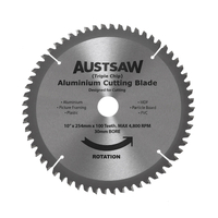 Austsaw 254mm 100T Aluminium Blade Triple Chip - 30mm Bore ALYC25430100