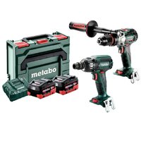 Metabo 18V Hammer Drill 130Nm + 1/2" Impact Wrench 400Nm 5.5Ah LiHD Kit AU68201055