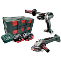 Metabo 18V Hammer Drill 130Nm + Angle Grinder 5.5Ah LiHD Kit AU68201155