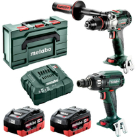 Metabo 18v Hammer Drill 120nm + 1/2" Impact Wrench 400nm 5.5ah Lihd Kit AU68201255