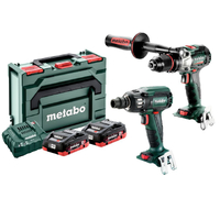 Metabo 18V Hammer Drill 130Nm + 1/2" Impact Wrench 400Nm 4.0 LiHD Kit AU68201840