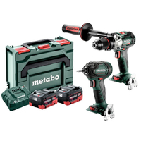 Metabo 18V Hammer Drill 130Nm + 1/4" Impact Driver 200Nm 8.0Ah LiHD Kit AU68203080