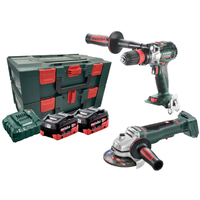 Metabo 18V Tapper/Drill/Screwdriver 130 Nm + Angle Grinder 5.5Ah LiHD Kit AU68203350