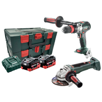 Metabo 18V Tapper/Drill/Screwdriver 130 Nm + Angle Grinder 5.5Ah LiHD Kit AU68203450