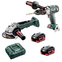 Metabo 18V Hammer Drill + 125mm Angle Grinder 5.5Ah LiHD Kit AU68205554