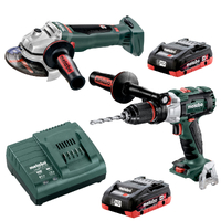 Metabo 18V Hammer Drill 120Nm + 125mm Angle Grinder 4.0Ah LiHD Kit (AU68901780)