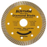 Austsaw 125mm (5") Diamond Blade Ultra Thin - 22.2mm Bore AUDIA125U