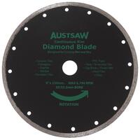 Austsaw 230mm (9") Diamond Blade Continuous Rim - 25/22.2mm Bore AUDIA230C