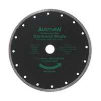 Austsaw 300mm (12") Diamond Blade Continuous Rim - 25.4/20mm Bore AUDIA300C