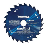 Makita 136mm x 20/10mm x 24t Bluemak TCT Saw Blade B-15051