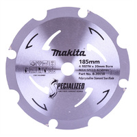 Makita 185mm x 20mm x 4t PCD Fibre Cement Saw Blade B-20650