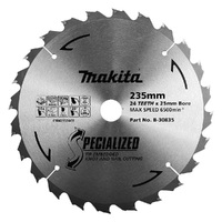 Makita 235mm x 25mm x 24t Knot & Nail TCT Saw Blade B-30835