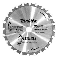 Makita 190mm x 20mm x 24t Knot & Nail TCT Saw Blade B-30857