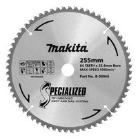 Makita 255mm x 25.4mm x 64t Knot & Nail TCT Saw Blade B-30966