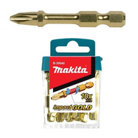 Makita PZ2 x 50mm Impact Gold Torsion Screwdriver Bit (10pc) Flip Top Case B-39540