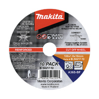 Makita 100mm x 1.6 x 16mm Inox Cut Disc 10 Pack B-50217-10