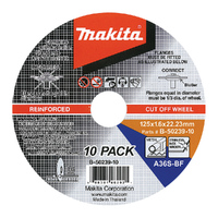 Makita 125mm x 1.6 x 22.23mm Inox Cut Disc 10 Pack B-50239-10