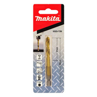 Makita 6mm x 80mm HSS-TiN Metal Drill Bit (1/4" Hex Drive) - Elite B-50974