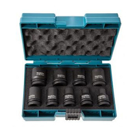 Makita 9pc Metric Impact Socket Set 1/2" Square Drive B-66232