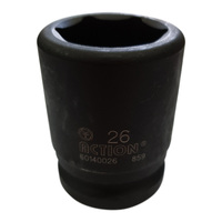 26mm X 3/4" Dr STANDARD IMPACT SOCKET - ACTION 60140026