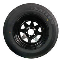 13x4.5" Ford HT Holden Wheel Rim and 155R13c LT Tyre Black Trailer Caravan Boat