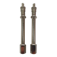 2 x Metal Tyre Valve Extension 77mm Chrome WHGAMEX77