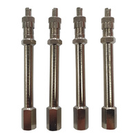 4 x GTS 77mm Metal Tyre Valve Extension Chrome for Tube/Tubeless Valve WHGAMEX77