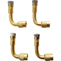 4 x Tyre Valve Brass Extension 90 Degree Angle SME90