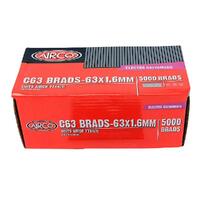 Airco C63 63mm x 1.6mm Electro Galvanised Brads (Qty 5000) BC16630