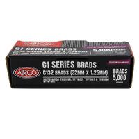 Airco C132 32mm x 1.2mm Electro Galvanised Brads (Qty 5000) BF18320