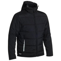 Puffer Jacket with Adjustable Hood Black Size XS