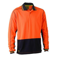 Hi Vis Polyester Mesh Polo Orange/Navy Size XS