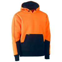Hi Vis Fleece Hoodie Pullover Orange/Navy Size XS