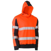 Taped Two Tone Hi Vis Contrast 4 Way Stretchy Hoodie Orange/Navy Size XS