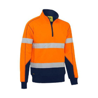 Bisley Taped Hi Vis 1/4 Zip Fleece Pullover with Sherpa Lining