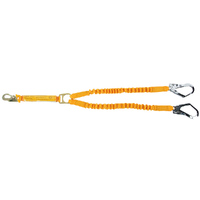 B-Safe 2m Elastic Twin Access Lanyard with self Locking and Scaffold Hooks BL07222
