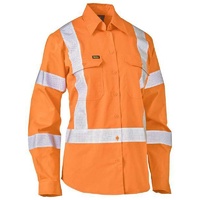 Women's X Taped Biomotion Hi Vis Cool Lightweight Drill Shirt Rail Orange Size 6